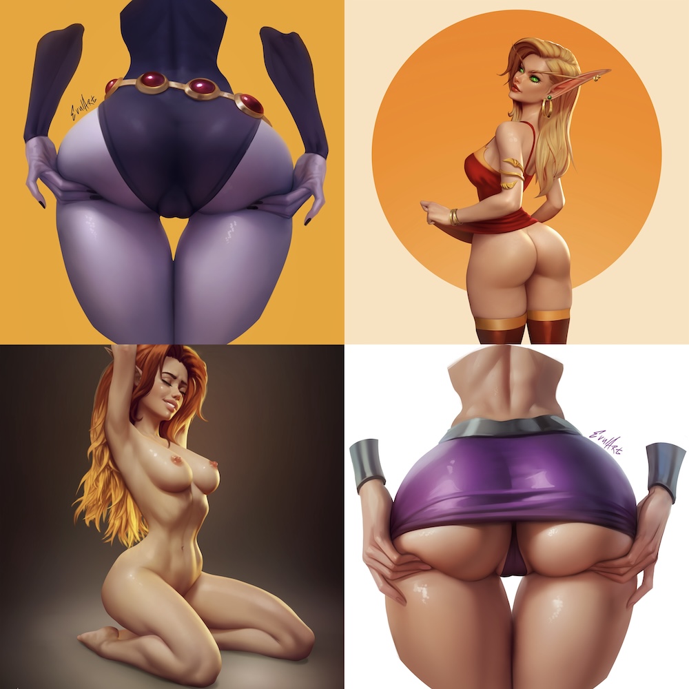 [ART] Evulchibi Collection / Коллекция работ Evulchibi (2021-2023) [anal, big tits, blowjob, catgirl, creampie, elf, futa, masturbation, threesome] [PNG]