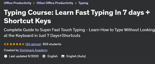 Typing Course – Learn Fast Typing In 7 days + Shortcut Keys