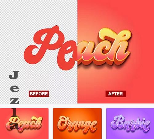 3D Peach Text Effect - D7W77FN