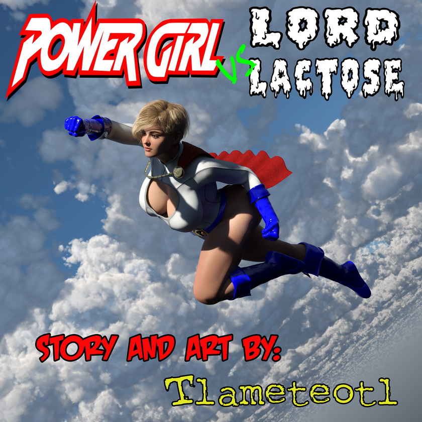 Tlameteotl - Power Girl vs Lord Lactose 3D Porn Comic