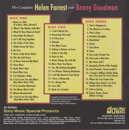 Helen Forrest - The Complete Helen Forrest With Benny Goodman (2001) 3CD Lossless