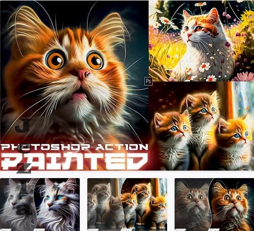 Painted Cartoon Photoshop Action - 92025770