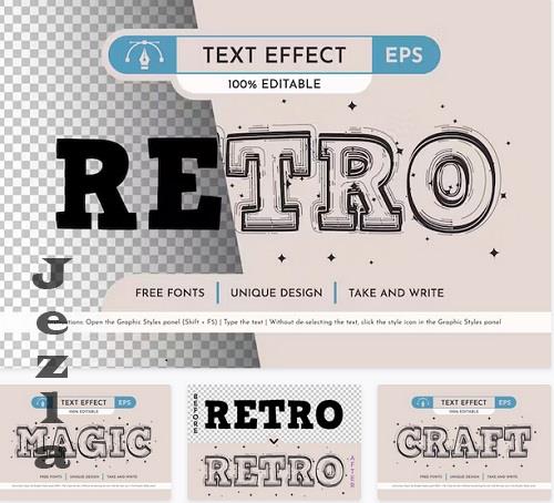 Retro Star - Editable Text Effect - 91967286