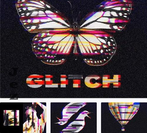 Glitch Distortion Photo Effect - 92006412