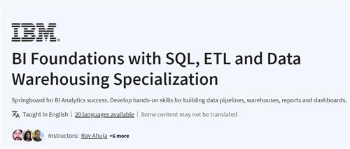 Coursera – BI Foundations with SQL, ETL and Data Warehousing Specialization