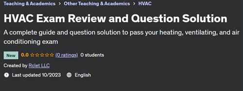 HVAC Exam Review and Question Solution