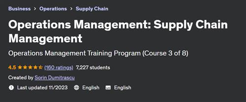 Operations Management – Supply Chain Management