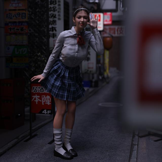 Rrrrrick - Japanese schoolgirl in the alley 3D Porn Comic