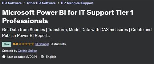 Microsoft Power BI for IT Support Tier 1 Professionals