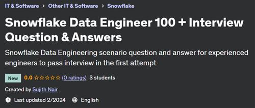 Snowflake Data Engineer 100 + Interview Question & Answers