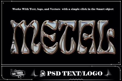 Metallic Marvel Bold Metal Text PSD Modern Design - AHW7M7P
