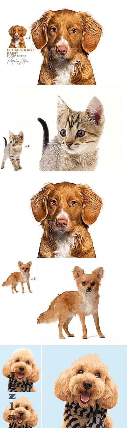 Pet Abstract Paint Photoshop Action - 92045723