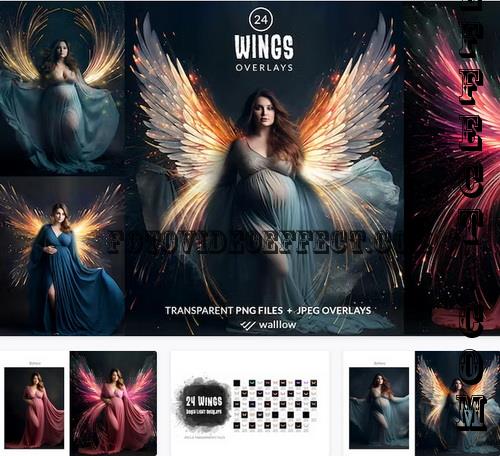 24 Angel wings maternity PNG overlays - D2ZZV6N