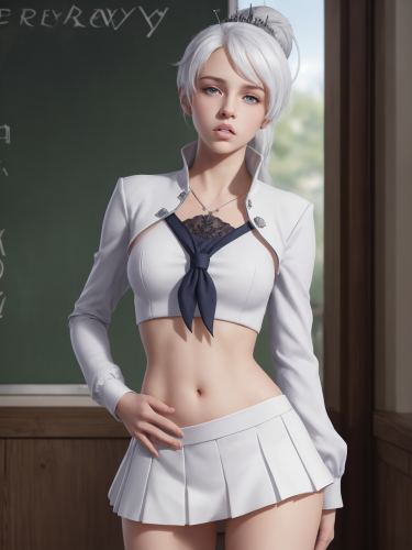 AI Generated - Weiss Schnee Young in School RWBY
