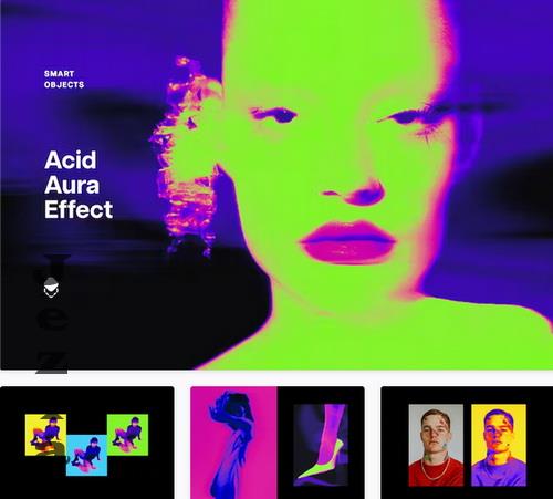 Acid Aura Fluorescent Photo Effect - 92031646