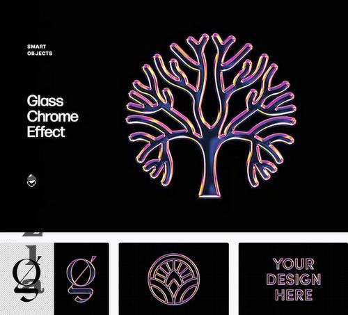 Glass Chrome Text & Logo Effect - 92031860