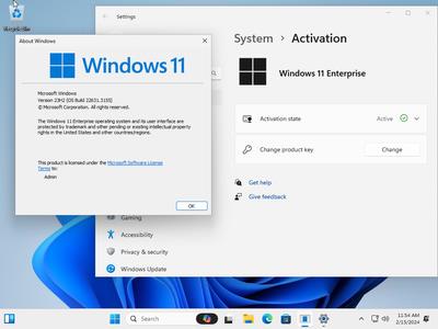 Windows 11 Enterprise 23H2 Build 22631.3155 (No TPM Required) Preactivated Multilingual February 2024
