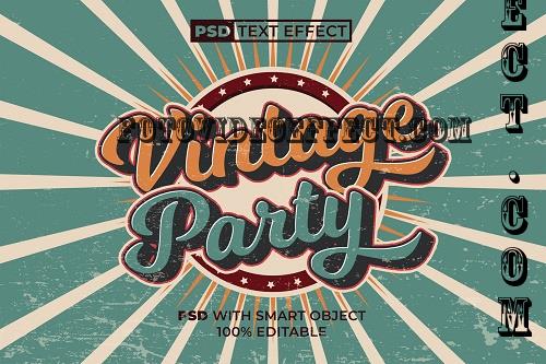 Vintage Party Text Effect Retro Styl - 92036027