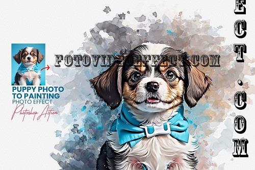 Puppy Photo to Painting Effect - 92063705