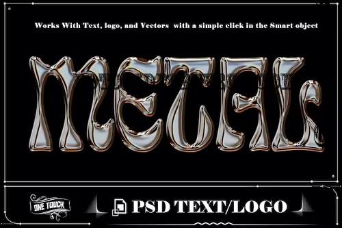 Metallic Marvel Bold Metal Text PSD Modern Design - AHW7M7P
