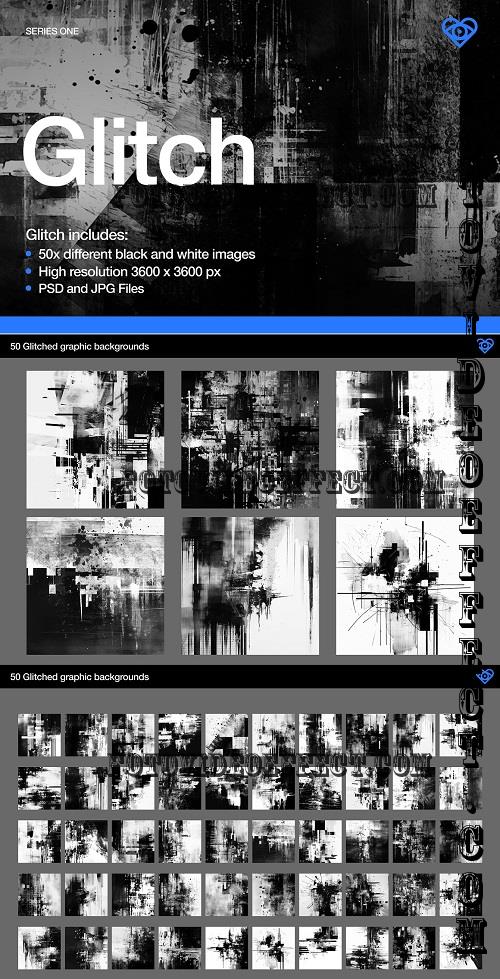 Glitched - 50 Black & White Textures - 91952577