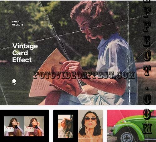 Vintage Card Photo Effect - 92015516