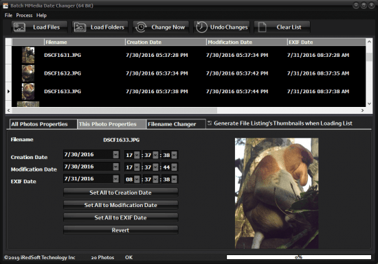 IRedSoft Batch MMedia Date Changer 2.18