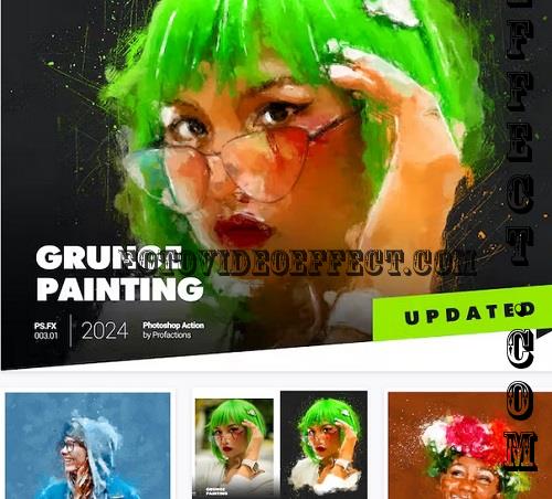 Grunge Painting Photoshop Action - ZWHHKU6