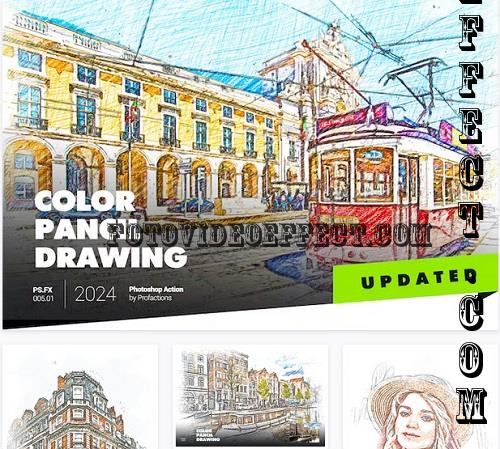 Color Pancil Drawing Photoshop Action - LRHMNLM