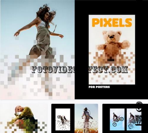 Pixel Dispersion Poster Photo Effect - 92074880