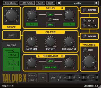 Togu Audio Line TAL–Dub–X v2.1.0 (Win/macOS/Linux)