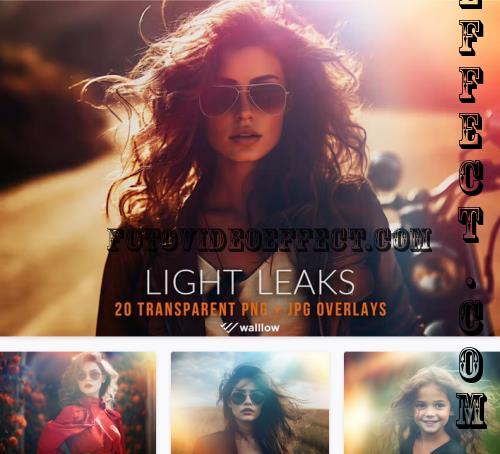 Vintage light leaks transparent PNG overlays - FCMLJAU