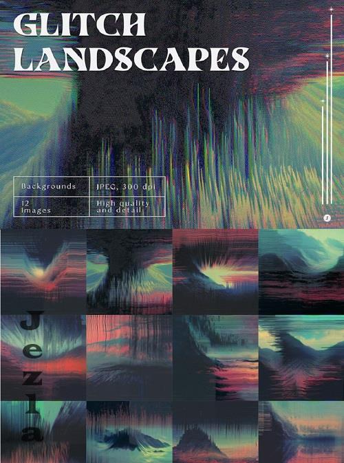 Glitch Landscapes Backgrounds - MSHJUTZ