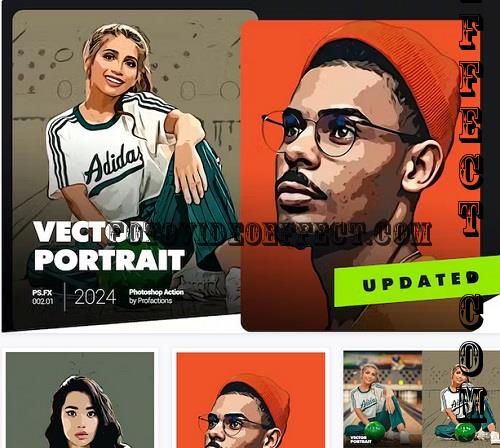 Vector Portrait Photoshop Action - TRZDARY