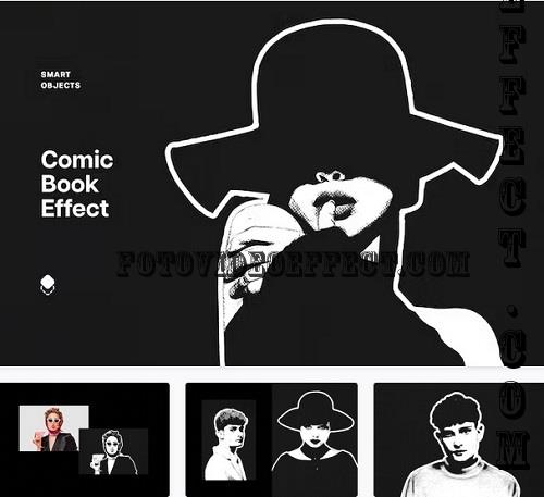 B&W Comic Book Photo Effect - 92006430