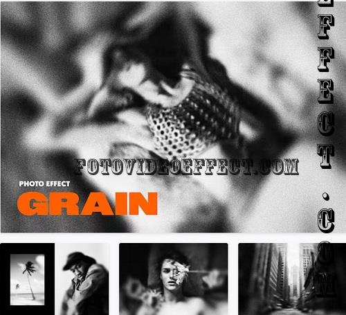 Black and White Grain Photo Effect - 92015762