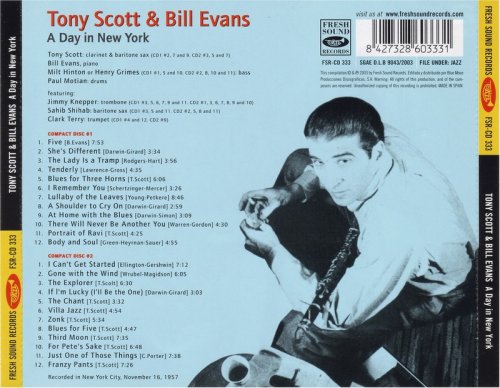 Tony Scott & Bill Evans - A Day In New York (1957) (2003) 2CD  Lossless