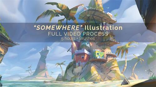 ArtStation – Somewhere Illustration – Full video process + Brushes