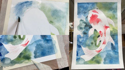 Learn To Paint A Fish In Water Using Watercolours