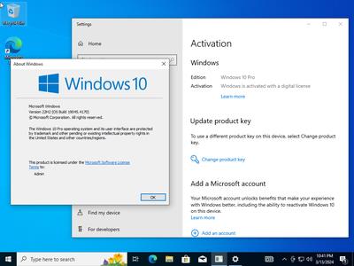 Windows 10 Pro 22H2 build 19045.4170 Preactivated (x64) Multilingual March 2024