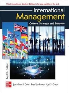 International Management Culture Strategy and Behavior ISE, 12th edition