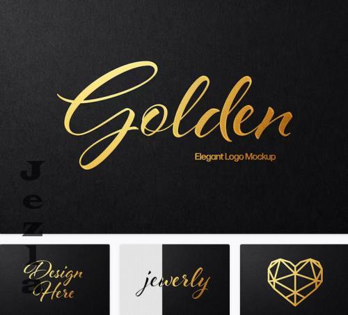 Gold Foil Logo Mockup - 92052411