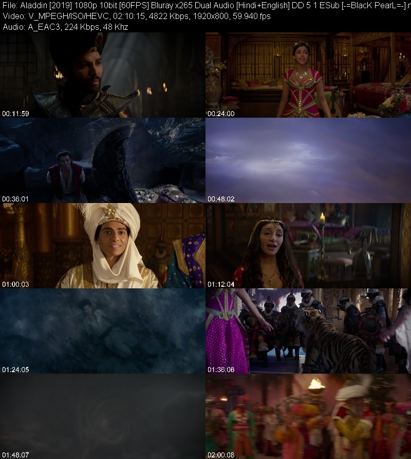 Aladdin [2019] 1080p 10bit [60FPS] Bluray x265 Dual Audio [Hindi+English] DD 5 1 ESub [-=BlacK Pe... Ec3485a5fa7d7eefe487e653afcb6da5