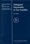 Orthogonal Polynomials in Two Variables