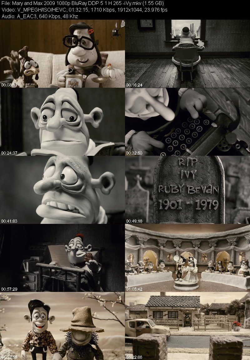 Mary and Max 2009 1080p BluRay DDP 5 1 H 265 -iVy 47f5f55957f995936439dc4f176b6060