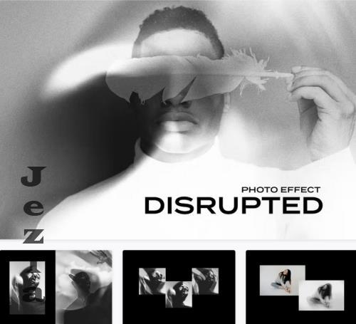 Disrupted Monochrome Photo Effect - 92139503