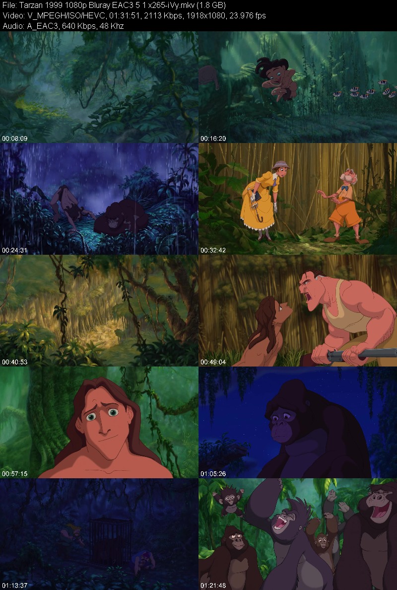 Tarzan 1999 1080p Bluray EAC3 5 1 x265-iVy Eb954c0eb85b7029b006d27d16586f83