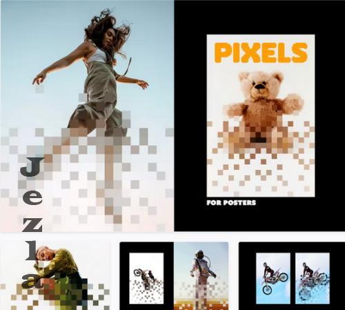 Pixel Dispersion Poster Photo Effect - 92074880