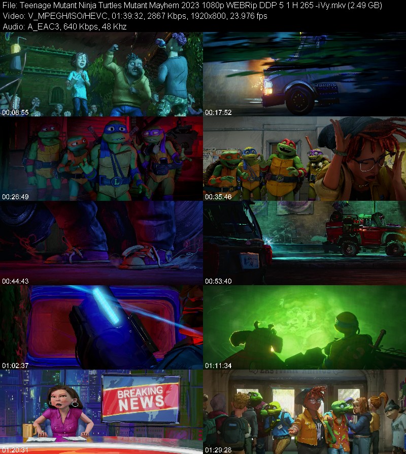 Teenage Mutant Ninja Turtles Mutant Mayhem 2023 1080p WEBRip DDP 5 1 H 265 -iVy E66a81515640249da7fbe4f5516441b0