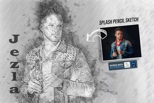 Splash Pencil Sketch - MXKW7DP